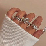 Boogzel Apparel Stars & Moon Aesthetic Ring Set, view 3