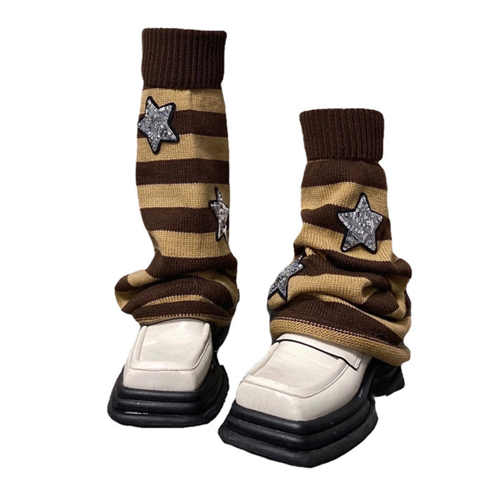 Boogzel Apparel Stars Striped Leg Warmers