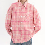 Boogzel Apparel Stay Away Pink Plaid Shirt, view 2