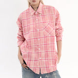 Boogzel Apparel Stay Away Pink Plaid Shirt, view 4