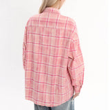 Boogzel Apparel Stay Away Pink Plaid Shirt, view 5