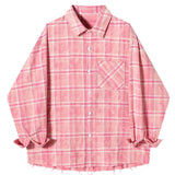 Boogzel Apparel Stay Away Pink Plaid Shirt, view 6