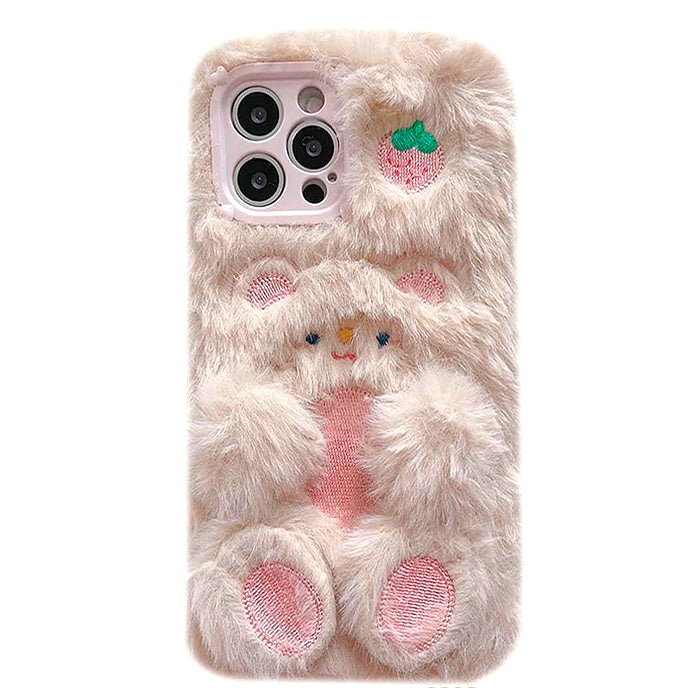 Boogzel Apparel Strawberry Bear Fluffy iPhone Case