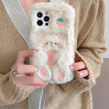 Boogzel Apparel Strawberry Bear Fluffy iPhone Case, view 2