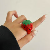 Boogzel Apparel Strawberry Chunky Ring, view 2
