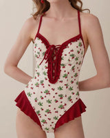 Boogzel Apparel Strawberry Fields Ruffle One-Piece Swimsuit, view 2