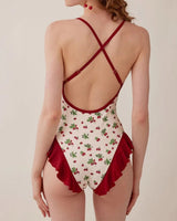 Boogzel Apparel Strawberry Fields Ruffle One-Piece Swimsuit, view 5