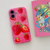 Boogzel Apparel Strawberry Print Y2K iPhone Case, view 3