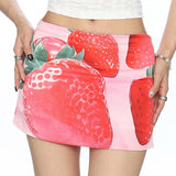 Boogzel Apparel Strawberry Print Y2K Mini Skirt, view 2