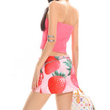 Boogzel Apparel Strawberry Print Y2K Mini Skirt, view 5