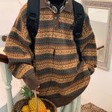 Boogzel Apparel Striped Pattern Grandma Collar Sweater, view 5