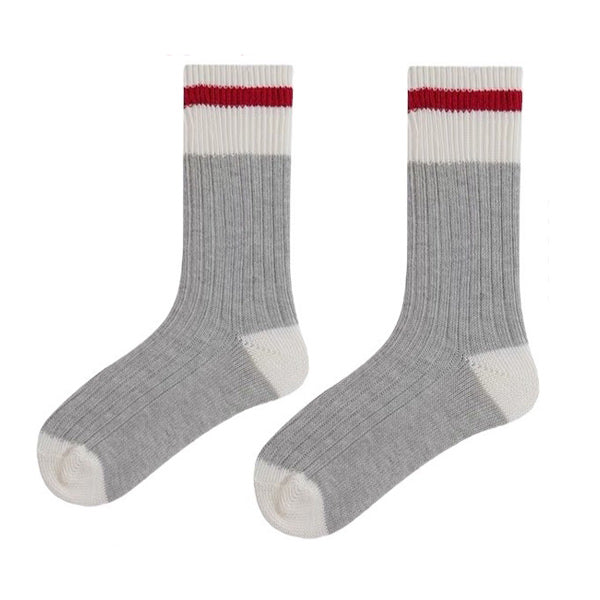 Boogzel Apparel Striped Ribbed Grey Socks