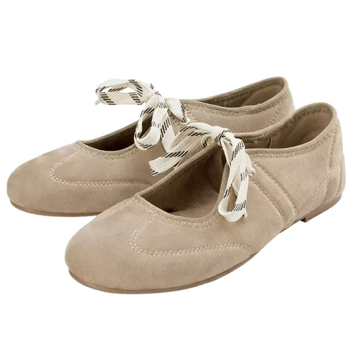 Boogzel Apparel Suede Lace Up Mary Jane Flats