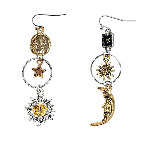 Boogzel Apparel Sun & Moon Aesthetic Earrings