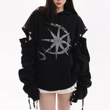 Boogzel Apparel Sun & Moon Rhinestone Hoodie, view 3