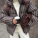 Boogzel Apparel Sunday Stroll Striped Puffer Jacket, view 6