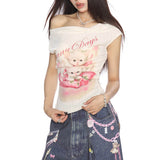 Boogzel Apparel Sunny Days Kitten Off Shoulder Top, view 4