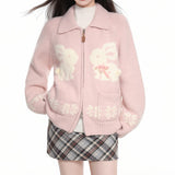 Boogzel Apparel Sweet Attitude Bunny Zip Up Cardigan, view 2