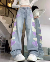 Boogzel Apparel Sweet Attitude Heart Patch Wide-Leg Jeans, view 2