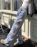 Boogzel Apparel Sweet Attitude Heart Patch Wide-Leg Jeans, view 4