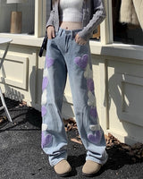 Boogzel Apparel Sweet Attitude Heart Patch Wide-Leg Jeans, view 5