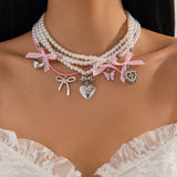 Boogzel Apparel Sweet Attitude Pearl Layered Necklace Set, view 2