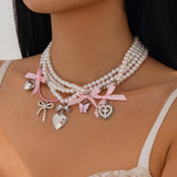 Boogzel Apparel Sweet Attitude Pearl Layered Necklace Set, view 3
