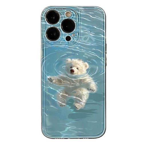 Boogzel Apparel Swimming Bear iPhone Case
