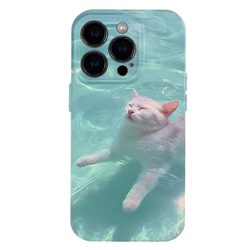 Boogzel Apparel Swimming Cat iPhone Case