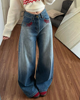Boogzel Apparel Teen Craft Embroidered Baggy Jeans, view 3
