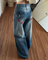 Boogzel Apparel Teen Craft Embroidered Baggy Jeans, view 4