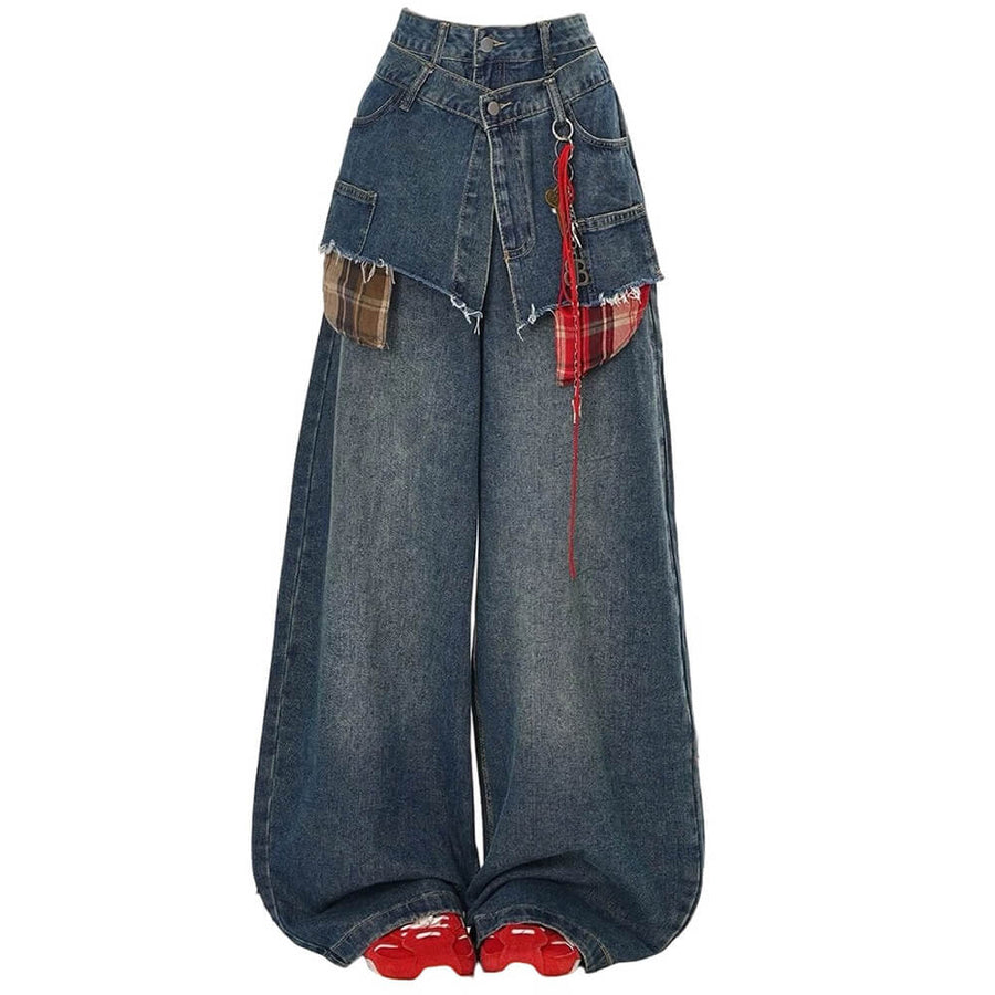 Boogzel Apparel Teen Craft Layered Wide-Leg Jeans