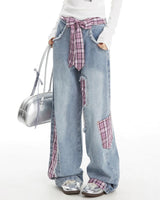 Boogzel Apparel Teen Spirit Plaid Patchwork Jeans, view 3
