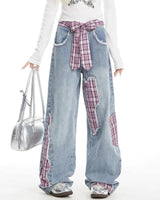 Boogzel Apparel Teen Spirit Plaid Patchwork Jeans, view 4