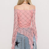 Boogzel Apparel Teen Spirit Star Plaid Long Sleeve Top, view 4