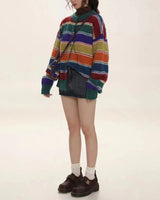 Boogzel Apparel Teenage Dream Striped Cardigan, view 4