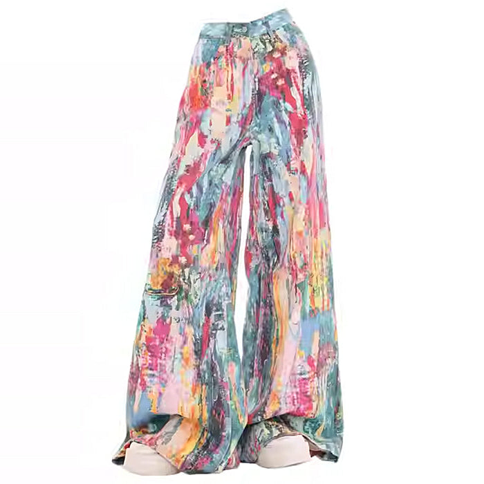 Boogzel Apparel Tie-Dye Wide-Leg Jeans