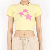 Boogzel Apparel Too Pretty Star Crop Top, view 3