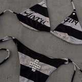 Boogzel Apparel Toxic Girl Striped Bikini Set, view 4