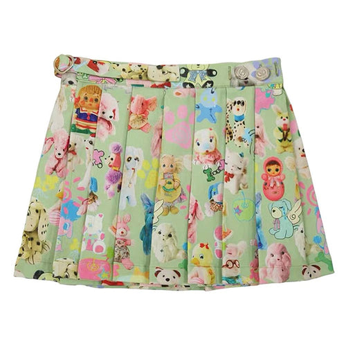 Boogzel Apparel Toy Print Pleated Mini Skirt