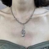 Boogzel Apparel Treble Clef Necklace, view 2