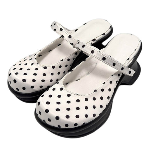 Boogzel Apparel Trend Victim Polka Dot Platform Sandals
