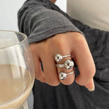 Boogzel Apparel Triple Ball Statement Ring, view 3