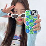 Boogzel Apparel Trippy Flower Checker iPhone Case, view 2