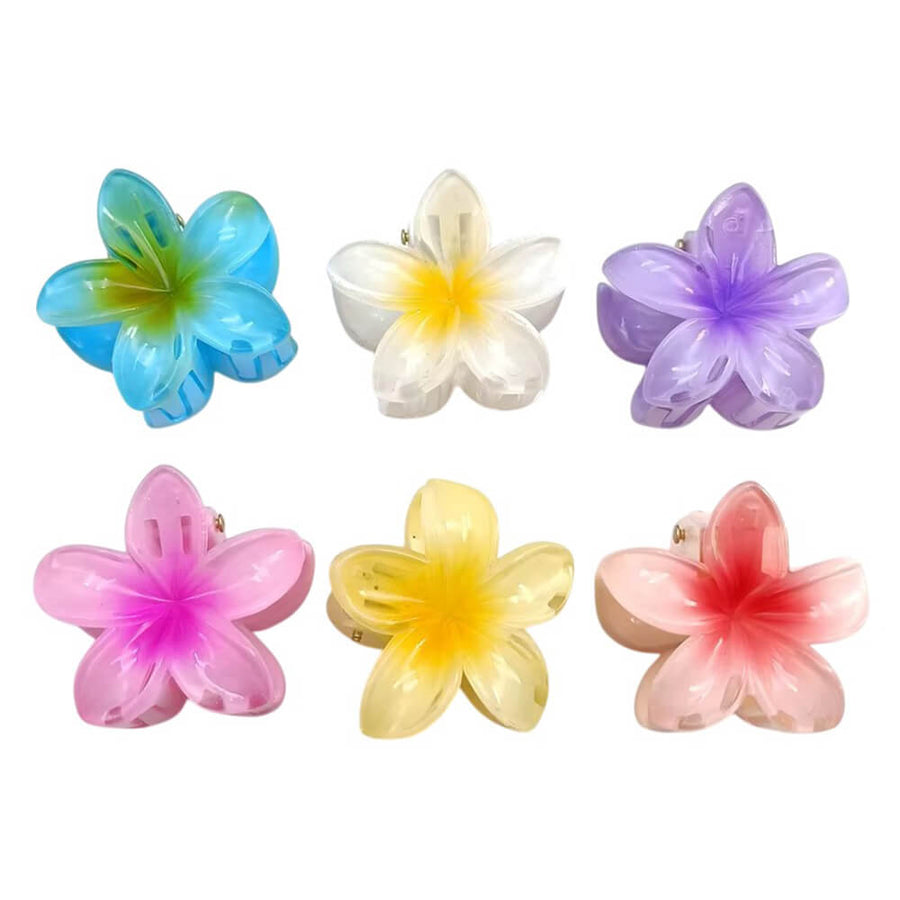 Boogzel Apparel Tropical Flower 6 pcs Mini Hair Clip Set