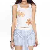 Boogzel Apparel Tropical Flowers Coconut Girl Aesthetic Tank, view 5