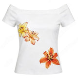 Boogzel Apparel Tropical Flowers Coconut Girl Off Shoulder Top, view 2