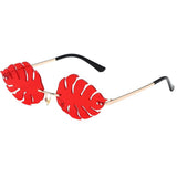Boogzel Apparel Tropical Leaf Shaped Sunglasses, view 2