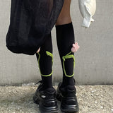 Boogzel Apparel Tulip Black Knee Socks, view 3