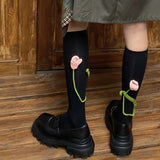 Boogzel Apparel Tulip Black Knee Socks, view 5
